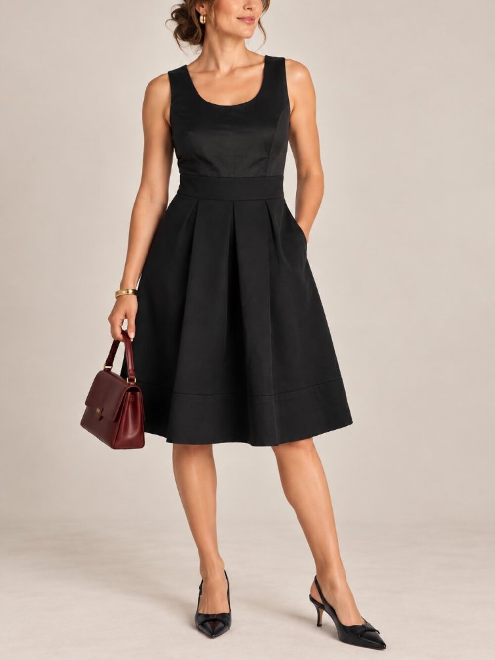 Theory Black Wool Fit & Flare Sleeveless Dress Size 4